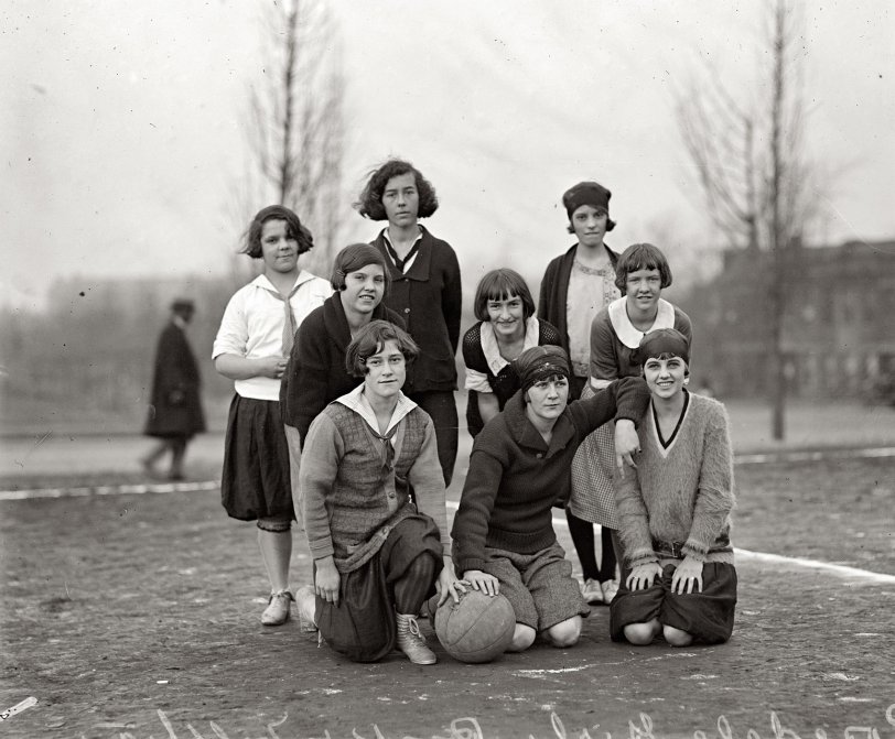 Washington, D.C., 1924. "Rosedale girls' basketball team." National Photo Company Collection glass negative. View full size.
