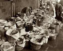 1944. Fulton Fish Market, New York. "Orders being loaded at Teddy's." Photo by Al Aumuller. New York World-Telegram and Sun Collection. View full size.
(The Gallery, NYC, Stores & Markets)
