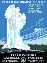 It's the third Tuesday in September - so it must be Old Poster Day at Shorpy.com! Old Faithful erupts in this circa 1938 National Park Service silkscreen for Yellowstone National Park. View full size. Available as a fine-art print.