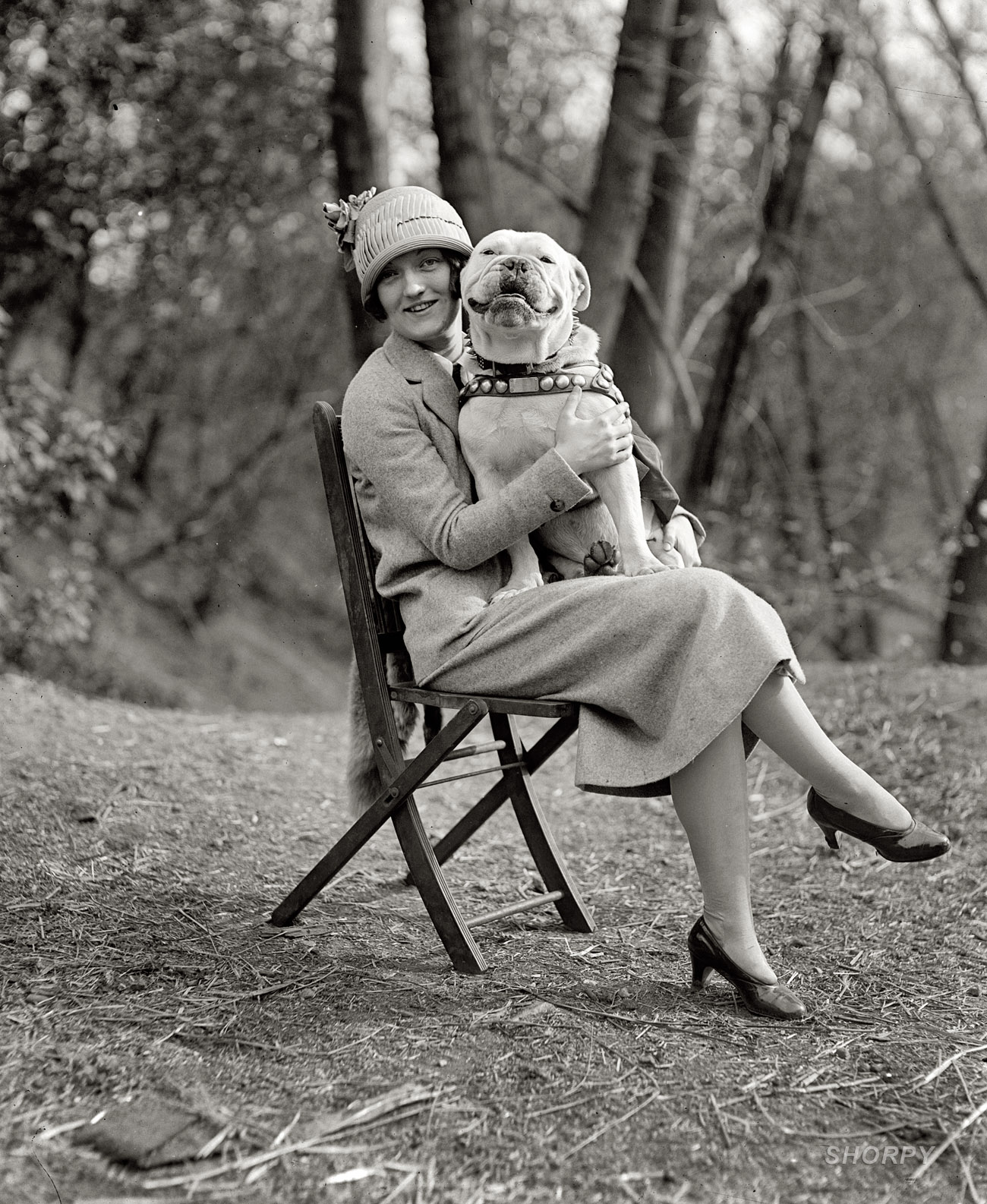 April 14, 1925. Washington, D.C. "Miss Mae Esterly with Sgt. Jiggs." National Photo Company Collection glass negative. View full size.