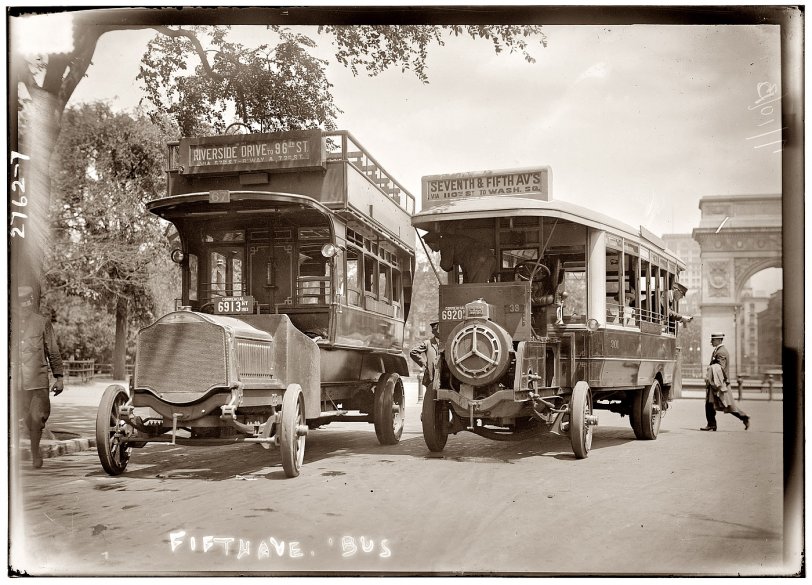 Photo of: Omnibus Stop: 1913 -- July 10, 1913, New York. 