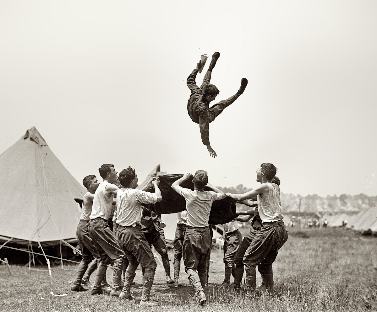 July 3, 1913. "Fun at camp." Boy Scouts in Gettysburg, Pennsylvania. 5x7 glass negative, George Grantham Bain Collection. View full size.
