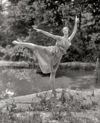June 30, 1925. "Madame Lubouska, National American Ballet." The Russian dancer Desiree Lubowska. National Photo glass negative. View full size.