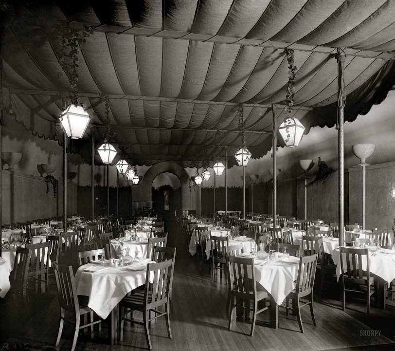 Washington, D.C., circa 1920. "Cafe St. Marks, Fifteenth Street." Special Grill Dinner, two dollars. Harris &amp; Ewing Collection glass negative. View full size.
