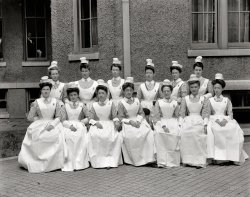 Continuing the Shorpy Group Portrait Weekend, we have this circa 1910 Harris & Ewing glass negative titled "Providence Hospital nurses." View full size.