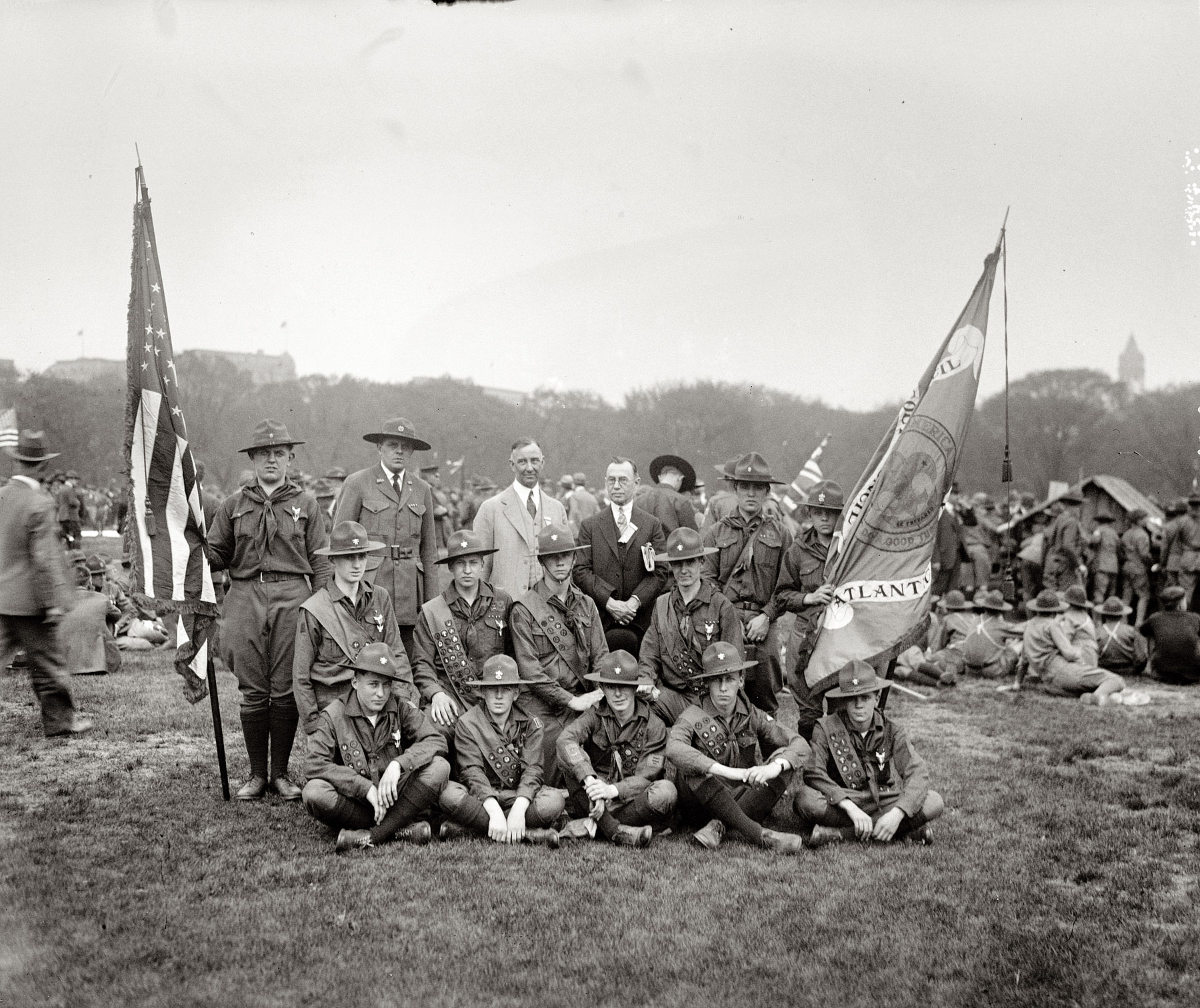 Washington, D.C., 1926. "Atlantic City Boy Scouts on Ellipse." National Photo Company Collection glass negative, Library of Congress. View full size.