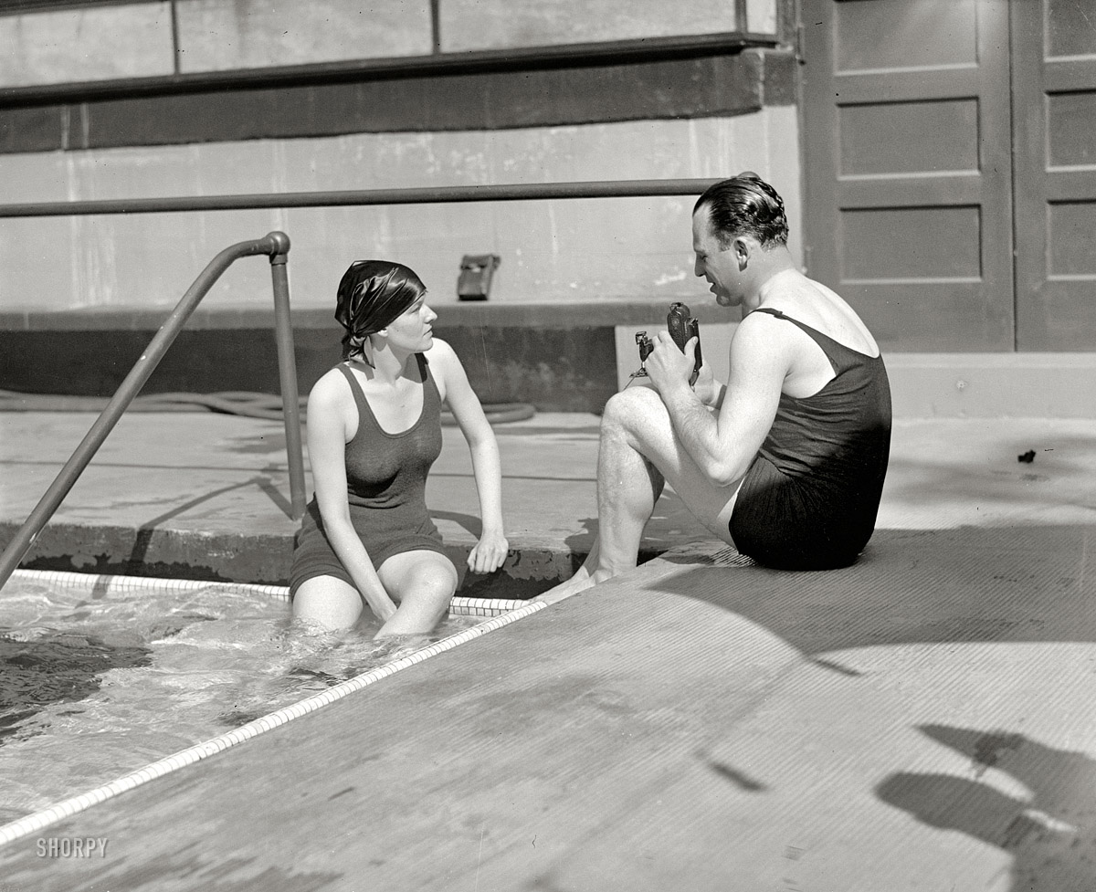 Washington, D.C., 1926. "Dr. Curt L. Heymann and Miss Isabel Boniface." Two photographers photographed. National Photo glass negative. View full size.