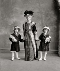 Washington, D.C., circa 1910. "Mrs. John Henderson with children." Harris & Ewing Collection glass negative. View full size.