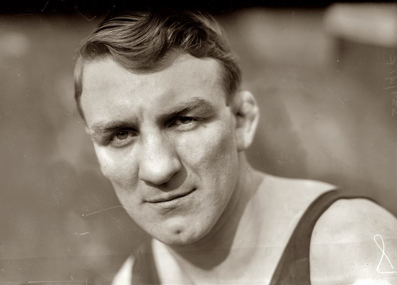 Photo of: Palooka, XL: 1914 -- September 1914. The boxer Fred Welsh in New York. Note the cauliflower ear. View full size. 5x7 glass negative, George Grantham Bain Collection.