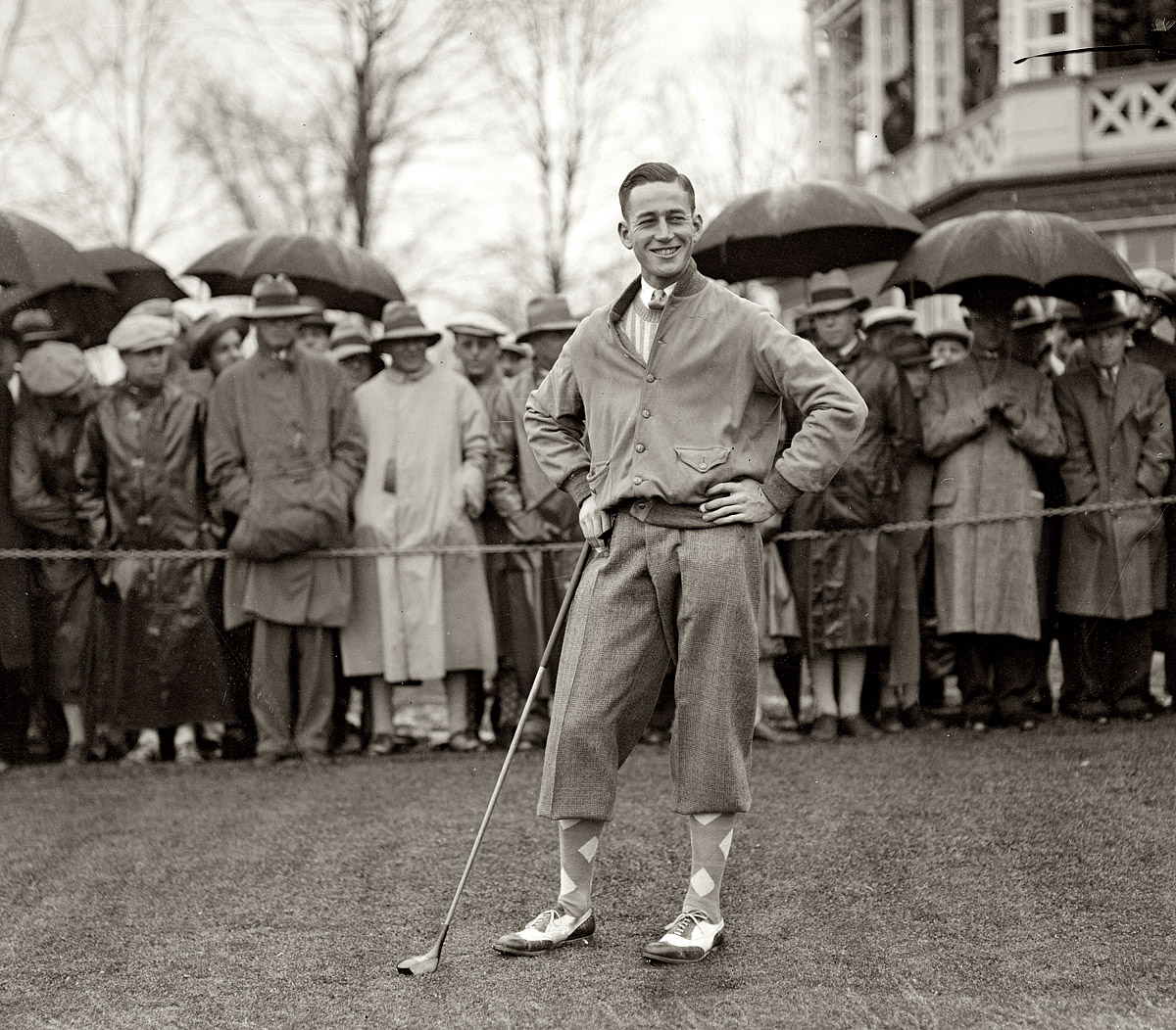 Golfer Phillips Finlay at the Chevy Chase Club in 1929. View full size. 4x5 inch glass negative from the National Photo Company Collection.