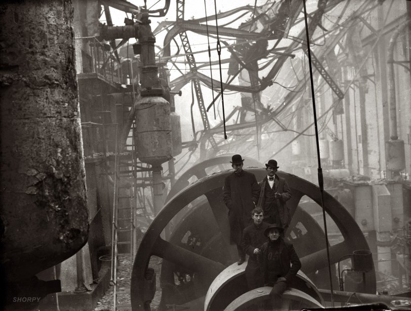 "Baltimore Fire of 1904. Electric Railway Powerhouse." Out third view from the Great Fire. National Photo Company Collection glass negative. View full size.

