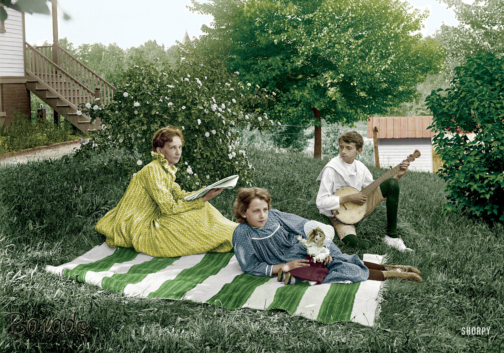 Colorized from this Shorpy original. When I saw this, I just had to colorize it. Whilst I was in the process, I found on closer view that Helen had a ring on her finger. View full size.