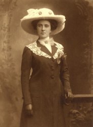 My great aunt Margaret Rooney, taken about 1906. A few years junior to my grandmother, Catherine (see Kitty: c.1908). Little else is know of her except for a photo taken in 1949, presumably in New York. View full size.
(ShorpyBlog, Member Gallery)