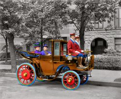 Colorized version of Horseless Carriage: 1906. View full size.