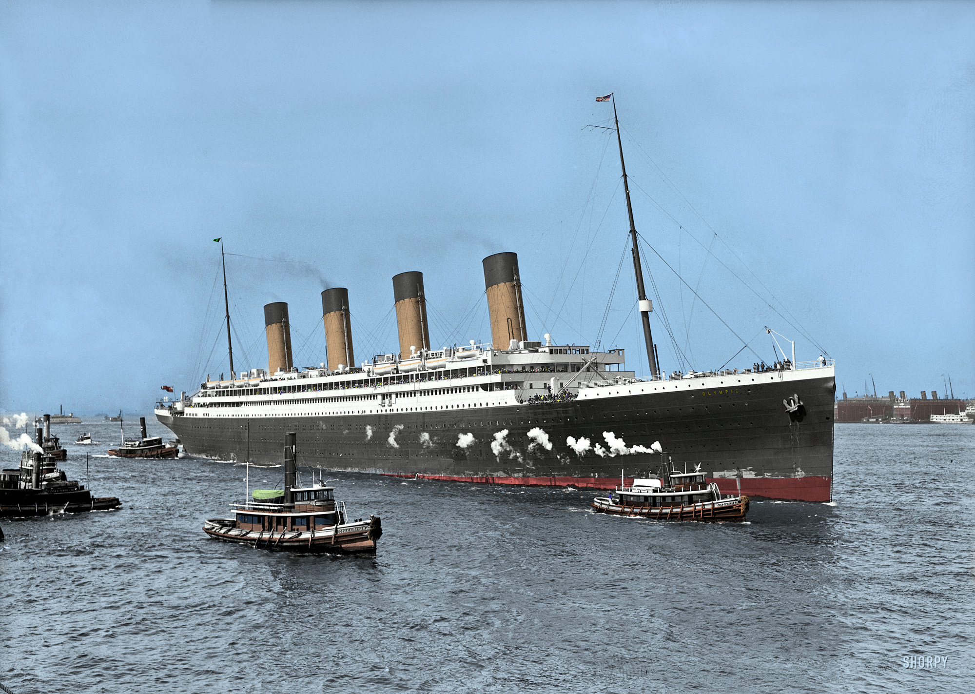 New York June 21, 1911. I look at this and just see what the Titanic would have looked like whe she arrived in New York in April 1912. Very nice clear picture Shorpy!! I hope you enjoy this as much as me. View full size.