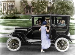 1923 Ford. Library of Congress. View full size.
(Cars, Trucks, Buses, Colorized Photos)
