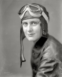 Washington, D.C., circa 1920. "Helen Clifford." Who seems to have been a pilot or biker, or maybe just wanted to look like one. Harris & Ewing. View full size.
