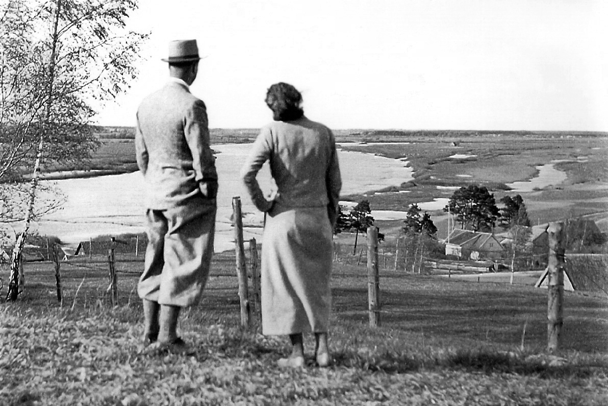 My grandparents looking over the River Memel in East Prussia, now part of Lithuania, circa 1930. View full size.