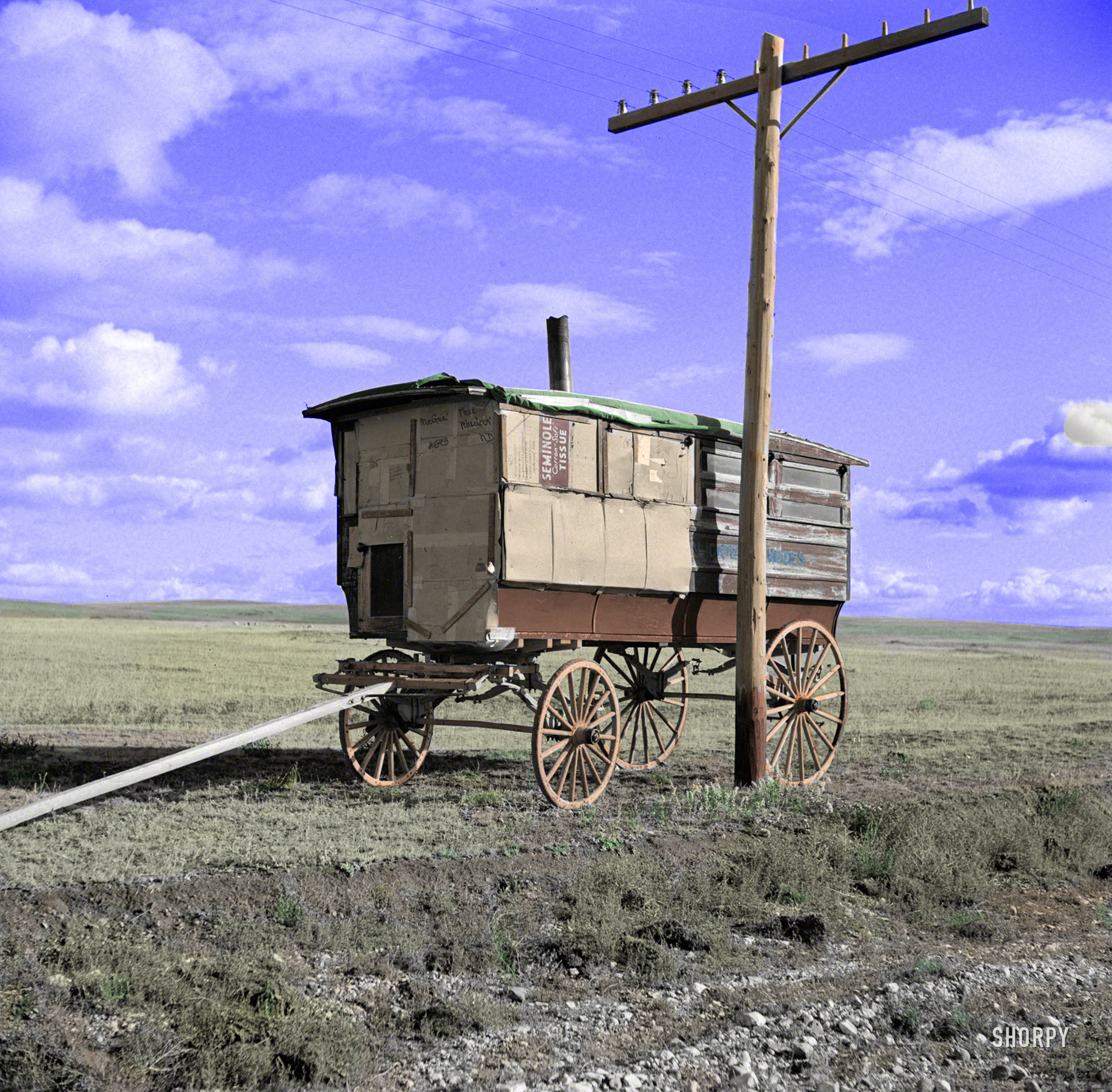 Colorized from this Shorpy original. 1937 Williams County, North Dakota. View full size.