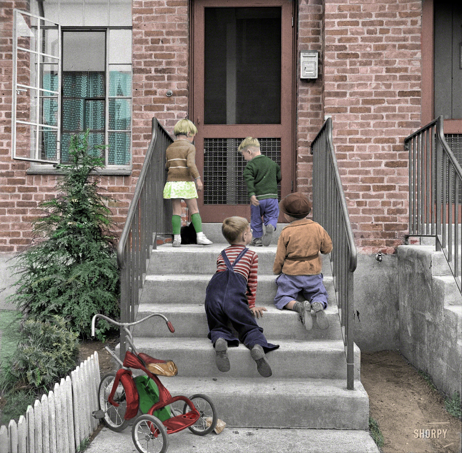 Colorized from this Shorpy original. Very nice shot. View full size.