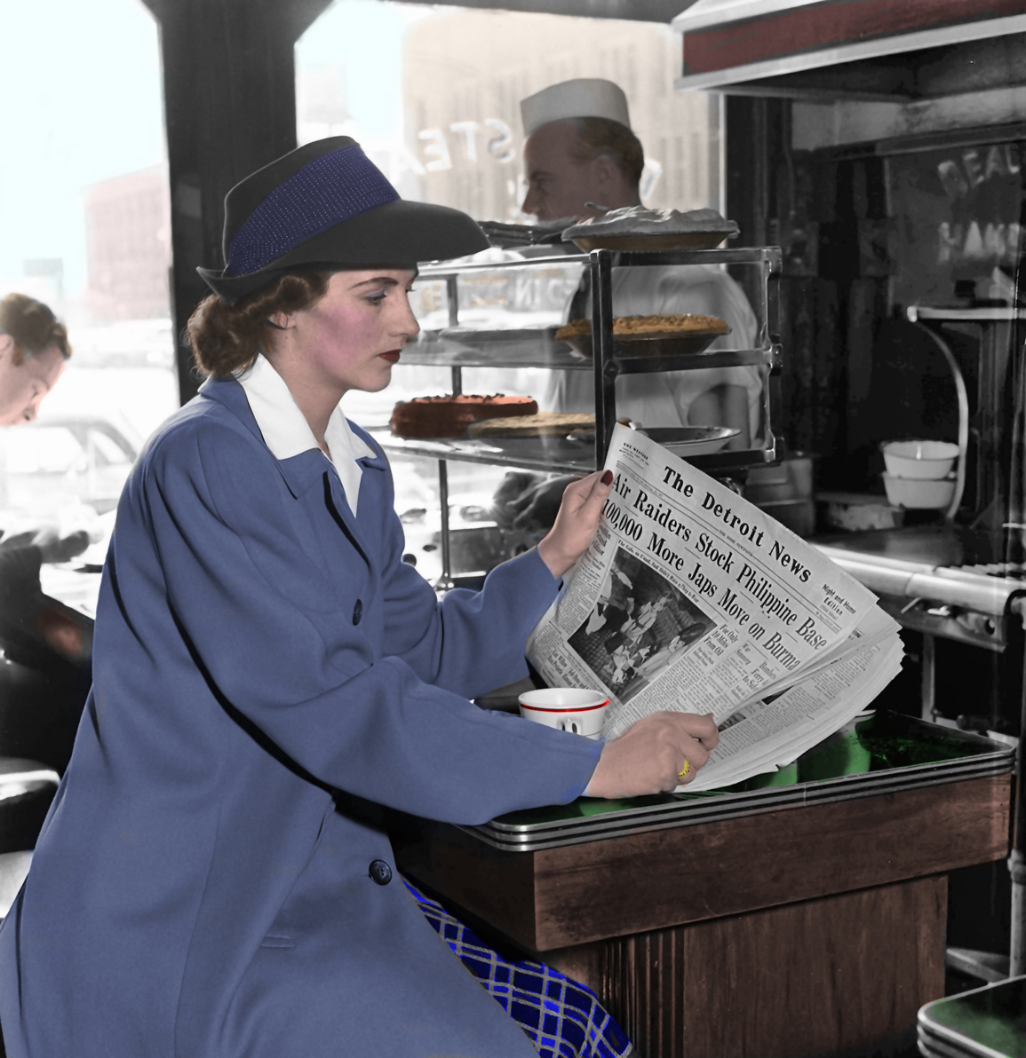 Colorized from this user photo. Very nice picture, I like the pictures your grandad took for the Detroit News, home town stuff. This is the second picture of yours that I have done. View full size.