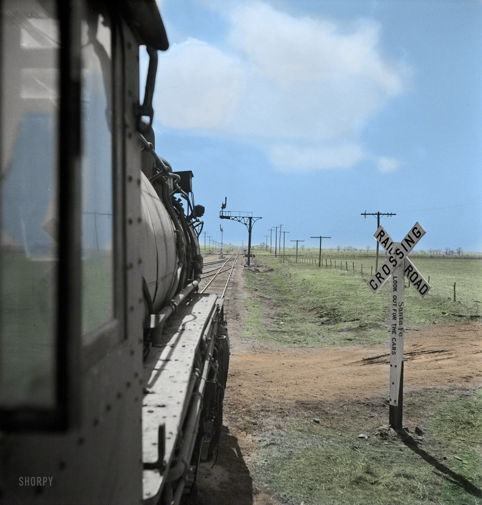 Colorized from this Shorpy original. March 1943 Kiowa (vicinity) Kansas. View full size.