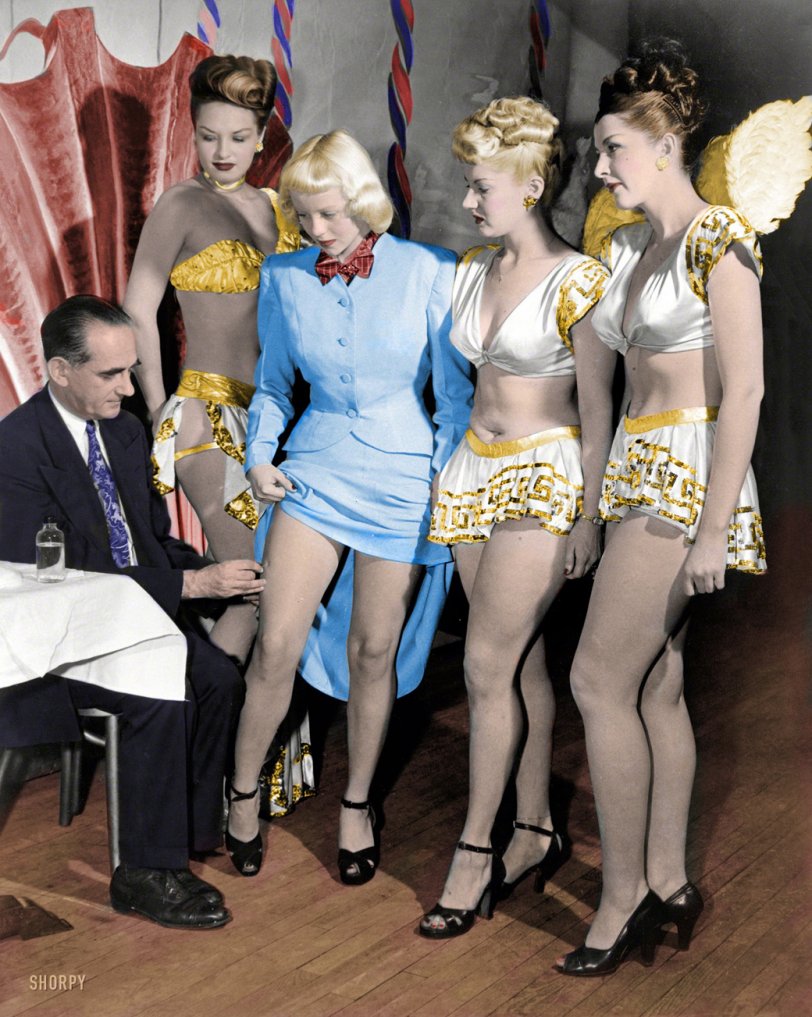 Colorized from this Shorpy original. Some pretty gals, but I would like to know why the shots? View full size.
