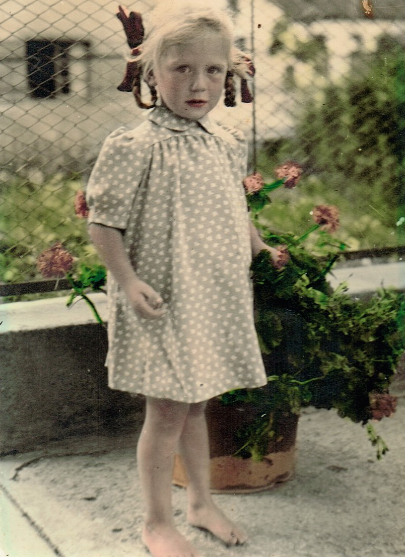 Aunt Katharina was a shy girl. Switzerland 1950 (colorized). View full size.
