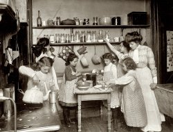 "Home economics in public schools. Kitchen in housekeeping flat, New York," circa 1910. View full size. National Photo Company Collection glass negative.