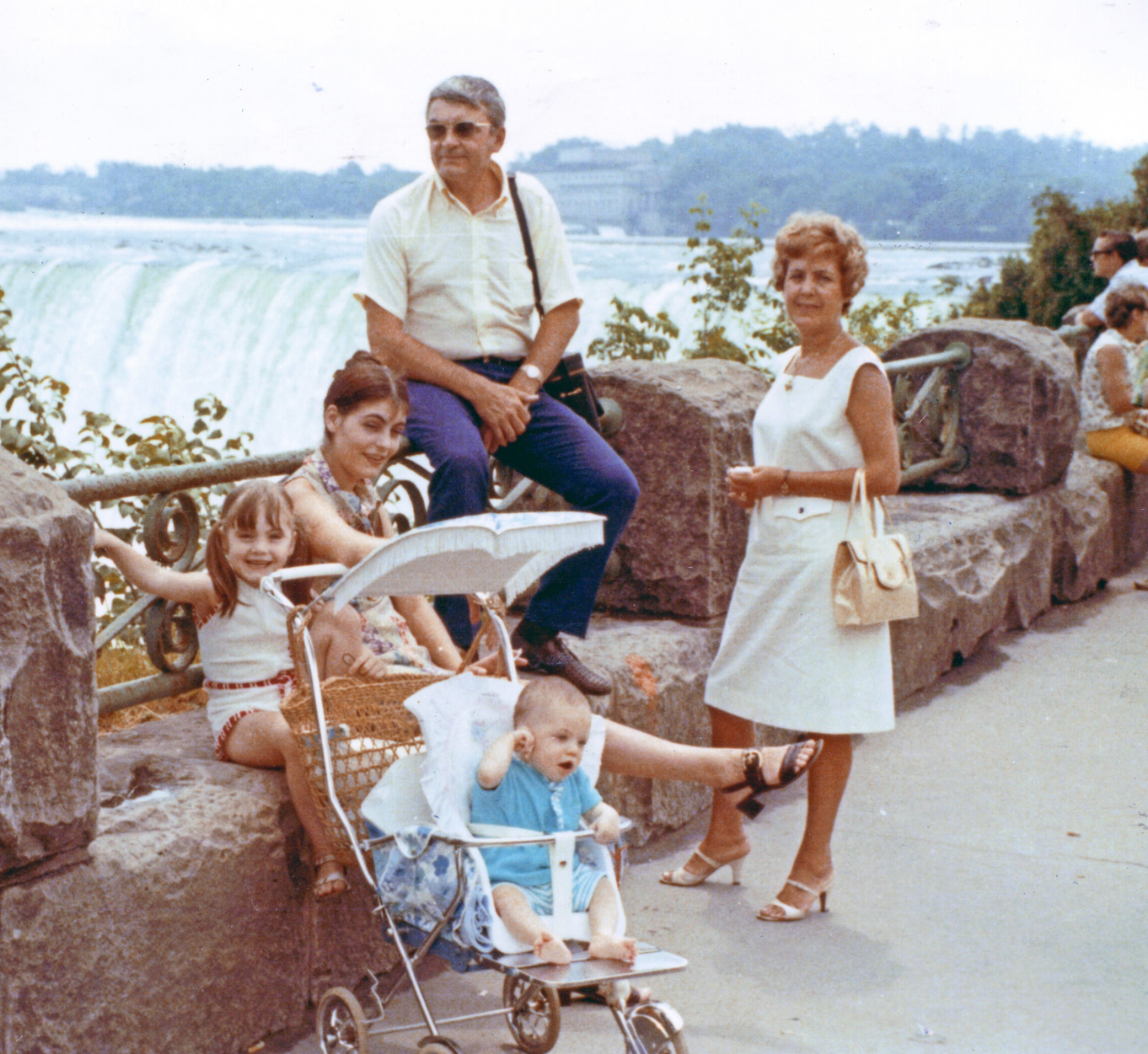 My family visiting Niagara Falls, Ontario, July 1970. View full size.