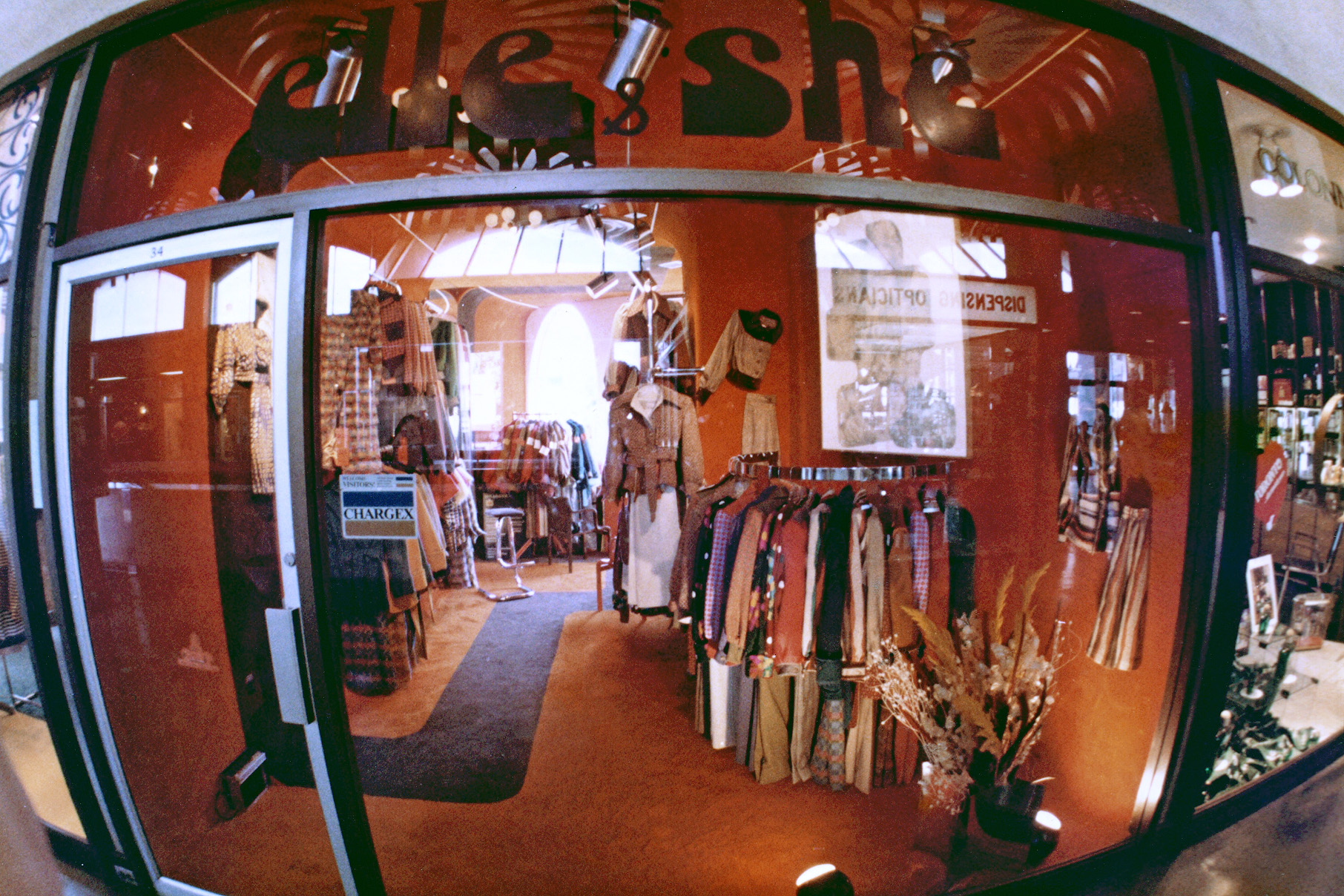 My parents' women's fashion clothes shop in Toronto, Ontario, September 1972. View full size.
