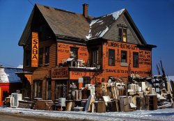 December 1940. "Secondhand plumbing store, Brockton, Mass." 35mm Kodachrome transparency by Jack Delano. View full size. As of 2007, Saba Mechanical Plumbing & Heating is still in business in Brockton, at an address on Linus Avenue.