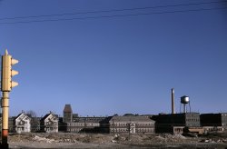 December 1940. "Industrial buildings in a Massachusetts town, possibly Brockton." View full size. 35mm Kodachrome transparency by Jack Delano.