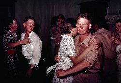 Couples at square dance in McIntosh County, Oklahoma. Photograph by Russell Lee for the Farm Security Administration Office of War Information circa 1939. View full size.