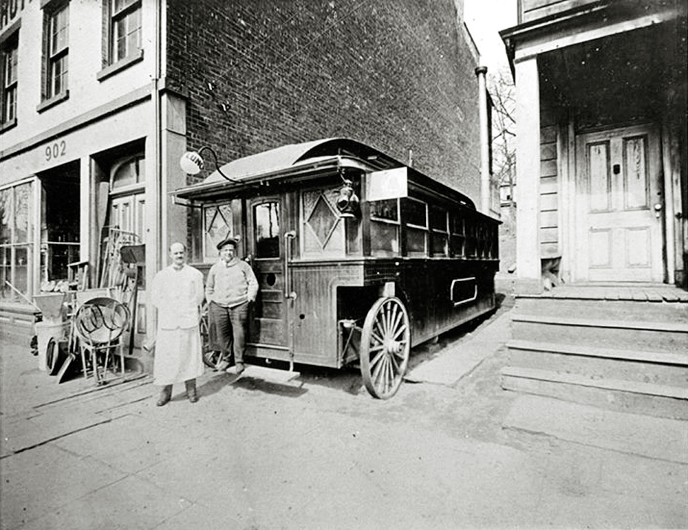 Bill Teet's Lunch Wagon' operated in Peekskill, New York from 1912 thru 1927, right next to Durrin's Hardware (Kurzahl's) on Main Street. Photo from collection of Frank Goderre. View full size.