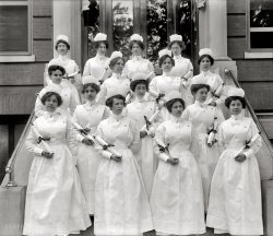 Washington, D.C., circa 1914. "Georgetown University Hospital graduating nurses." Harris & Ewing Collection glass negative. View full size.