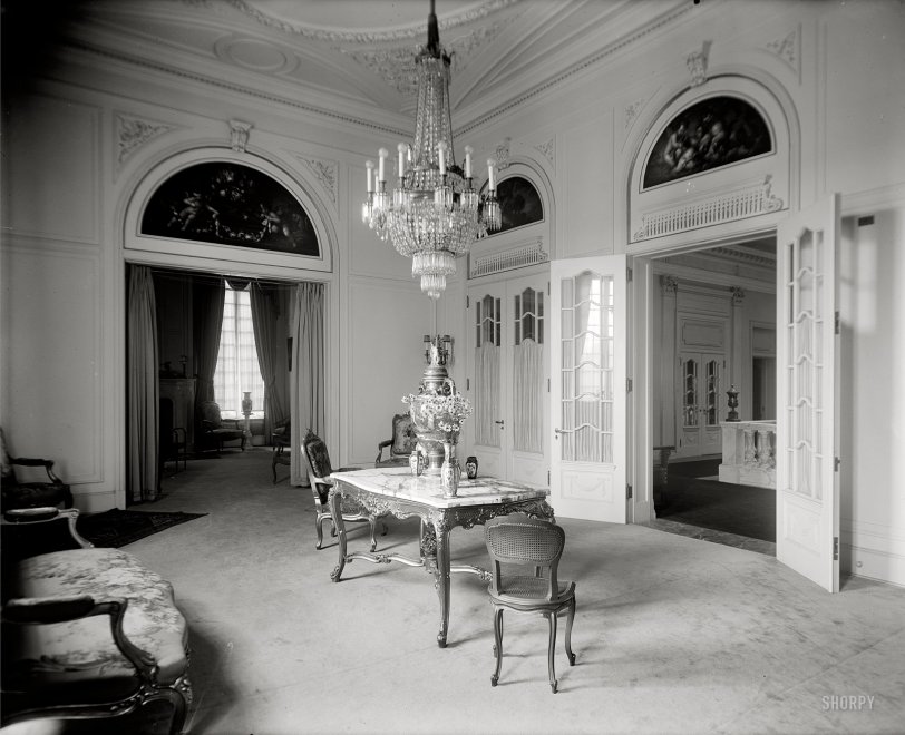 Washington, D.C., circa 1917. "Cuban Legation sitting room." The new embassy in Meridian Hill. Harris &amp; Ewing Collection glass negative. View full size.
