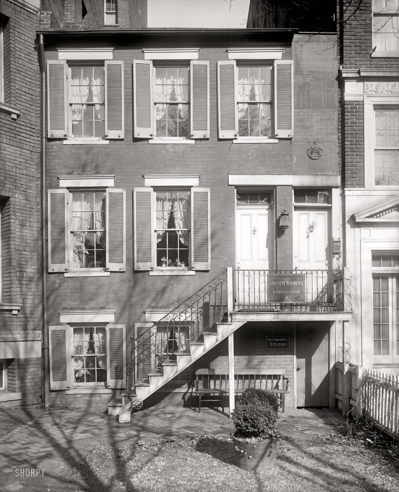 Washington, D.C., circa 1920s. "Hendricks Studio, exterior." Harris &amp; Ewing Collection glass negative. View full size.

