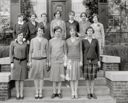 "Holton-Arms School." More Holton-Arms girls circa 1927 in Washington. Who'll be the first to put a name to a face?  Harris & Ewing glass negative. View full size.