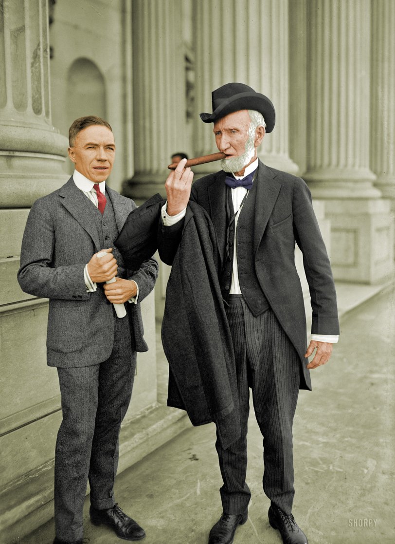 This is a colorized version of Uncle Joe: 1922 Sometimes a cigar is just a cigar, but not this time. View full size.
