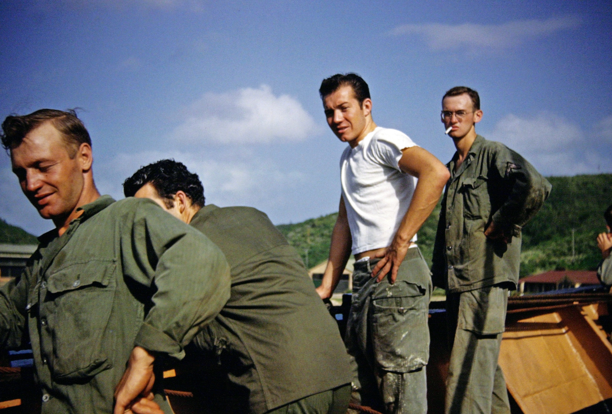 My brother's buddies on a brief cruise. Puerto Rico 1949. View full size.