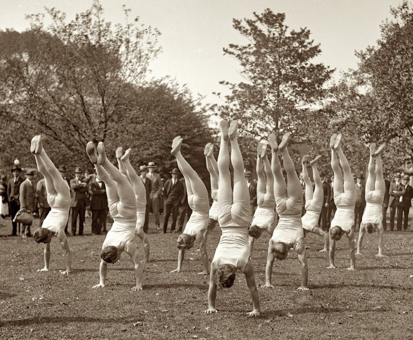October 2, 1923. Another shot of those Danish athletes at the Pension Building in Washington, D.C. View full size. National Photo Company Collection.