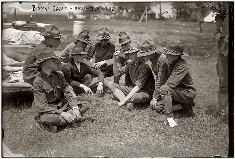 Photo of: And Then This Time at Scout Camp: 1917 -- July 16, 1917. An exciting game of 