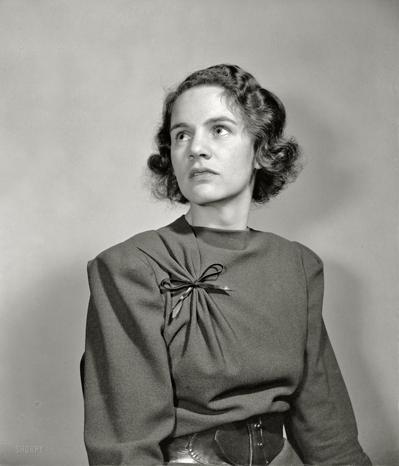 Washington, D.C., circa 1938. "Mrs. James R. Arneill Jr.," a.k.a. Joyce Arneill. Harris &amp; Ewing Collection glass negative. View full size.
