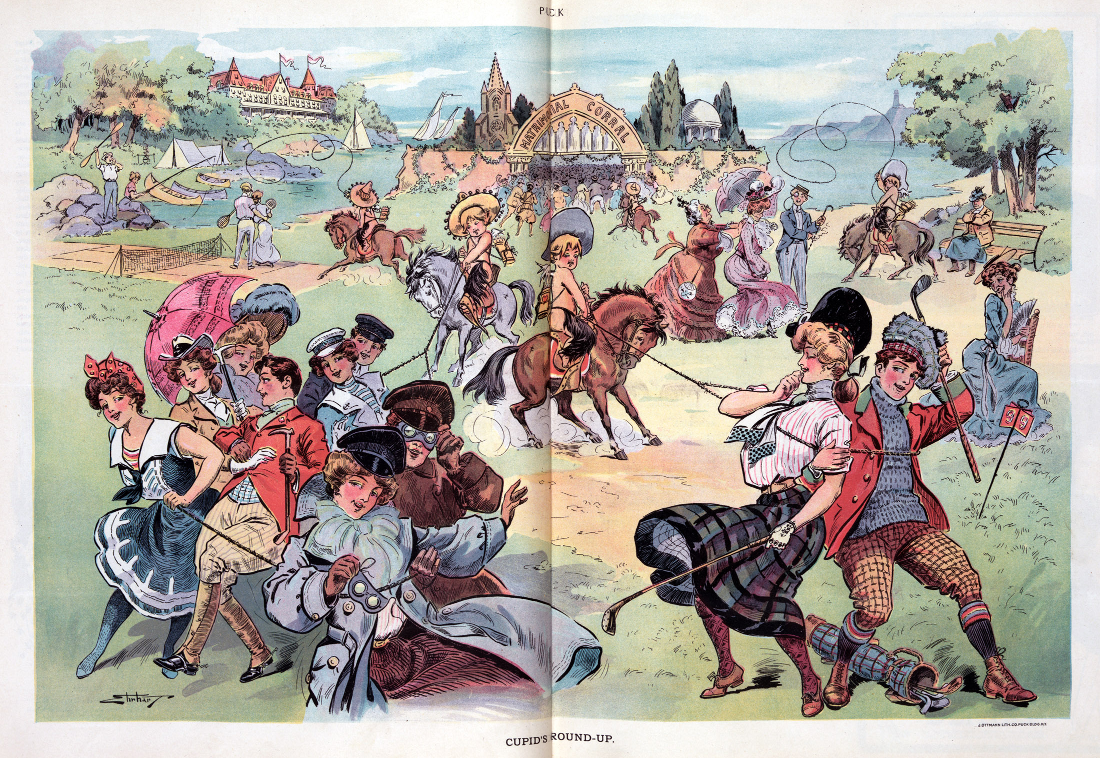 "Cupid's Round-up." Illustration by Samuel D. Ehrhart, appearing in the Sept. 9, 1903 issue of Puck. Happy Valentine's Day from Shorpy! View full size.