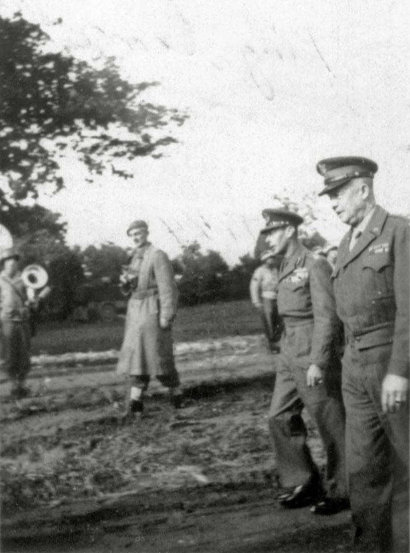 Photograph by my great-great uncle, never before published. Caption on rear reads "Gen. Ike and King George. 1944." View full size.

