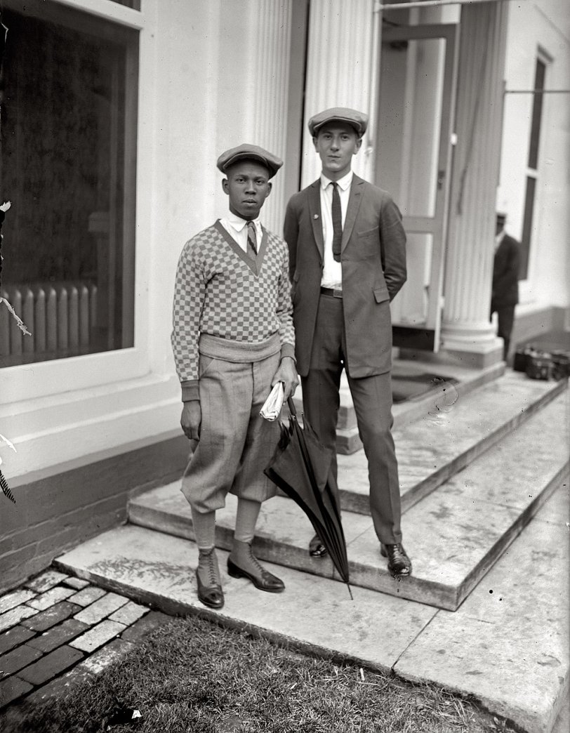 August 12, 1924. "International Boys Leagues. Thomas W. Miles and Simon Zebrock of Los Angeles at White House." View full size. National Photo Co.
