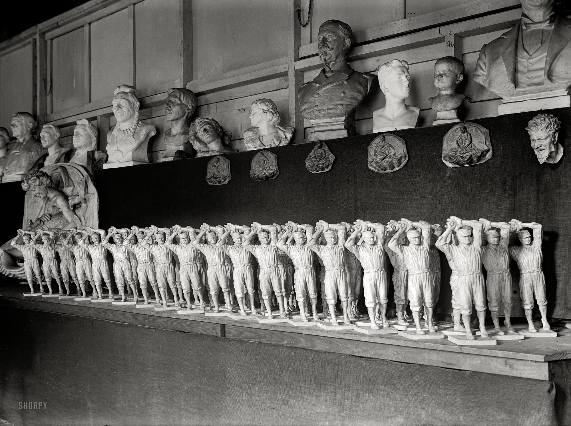 November 12, 1924. "Statues of Walter Johnson at Dunbar studio." National Photo Company Collection glass negative. View full size.