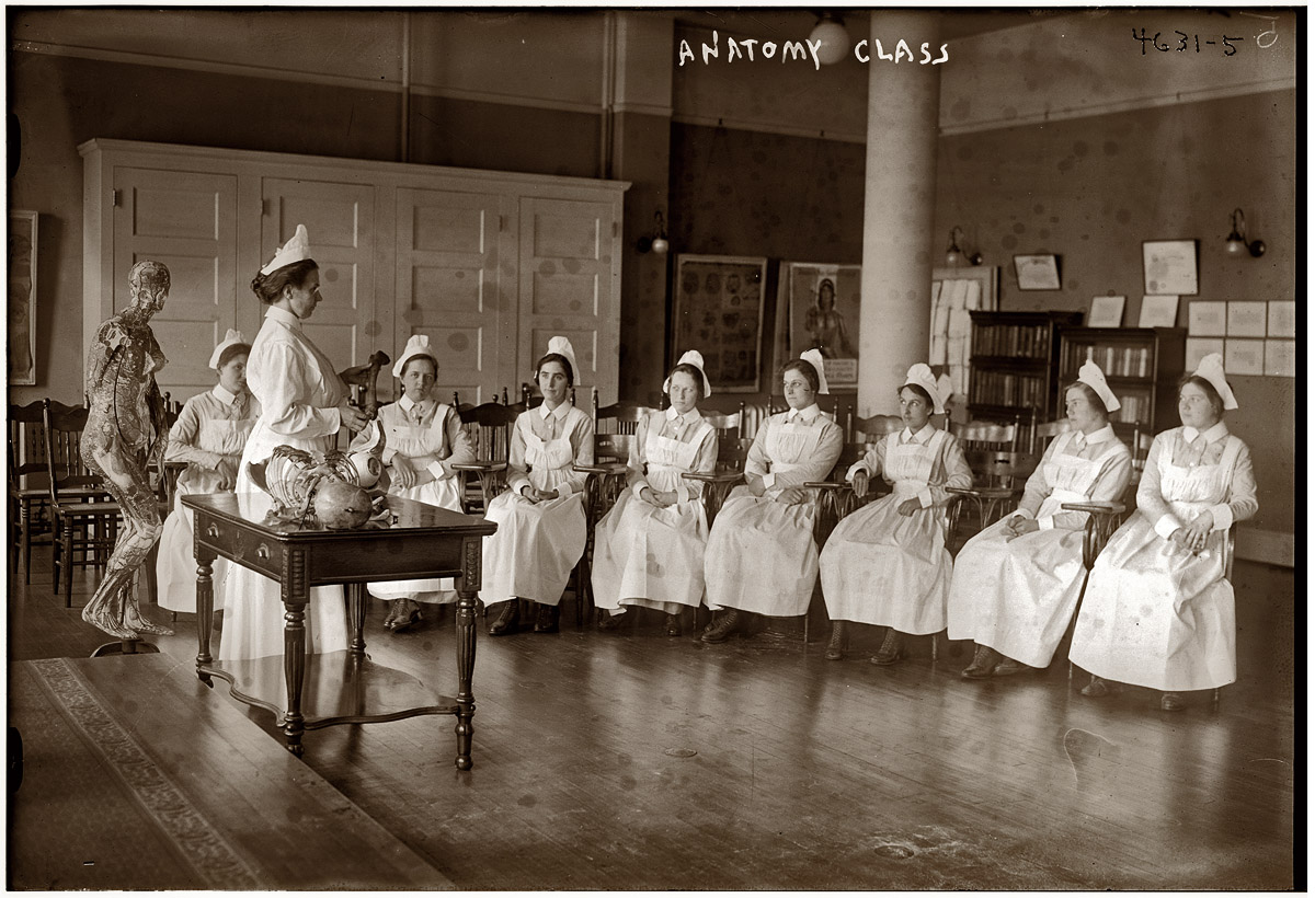 Anatomy Class circa 1905. Location unknown. View full size. George Grantham Bain Collection.