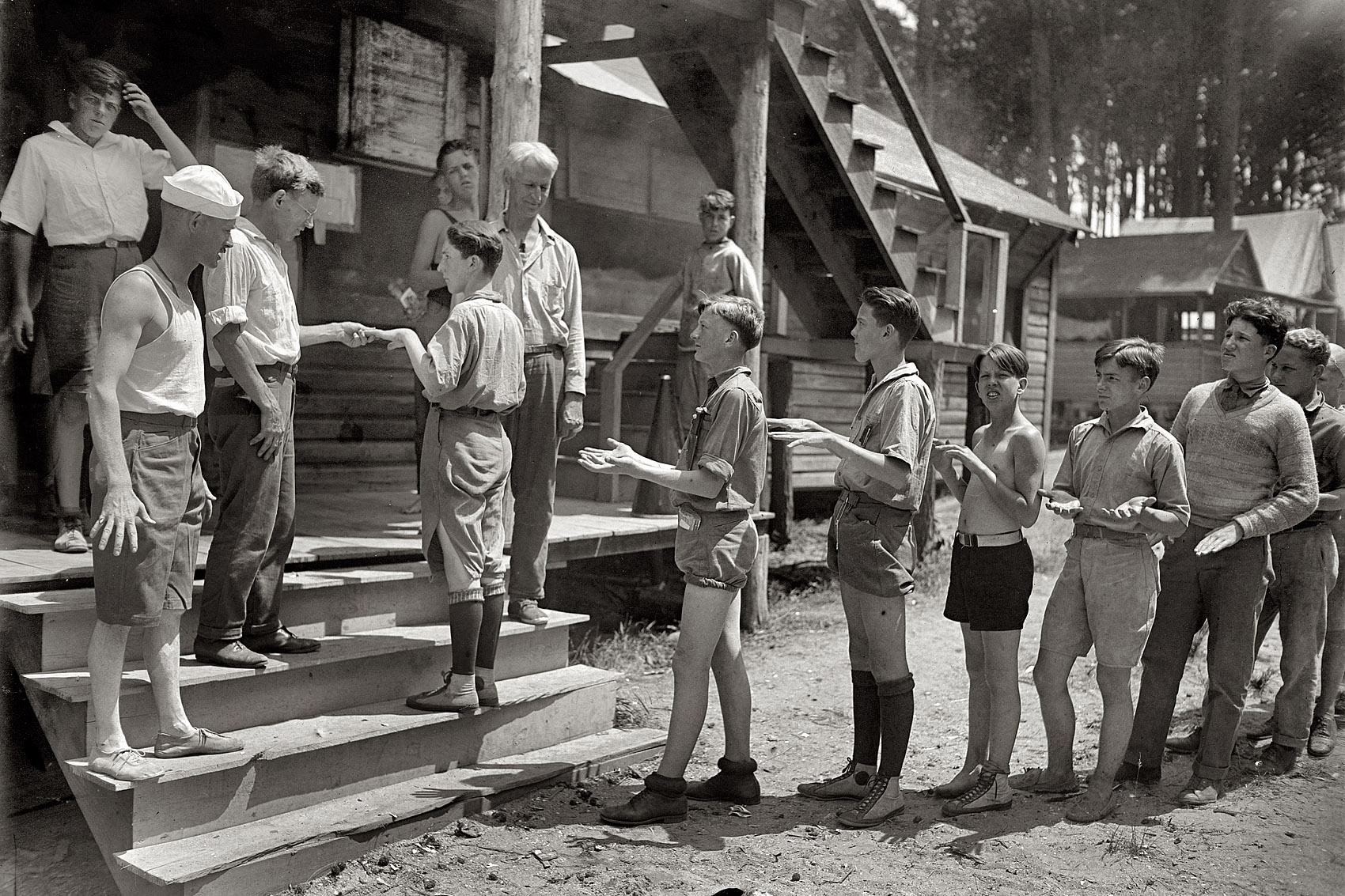 July 9, 1925. "Boys Scouts at Camp Roosevelt." View full size. National Photo Company Collection glass negative, Library of Congress.
